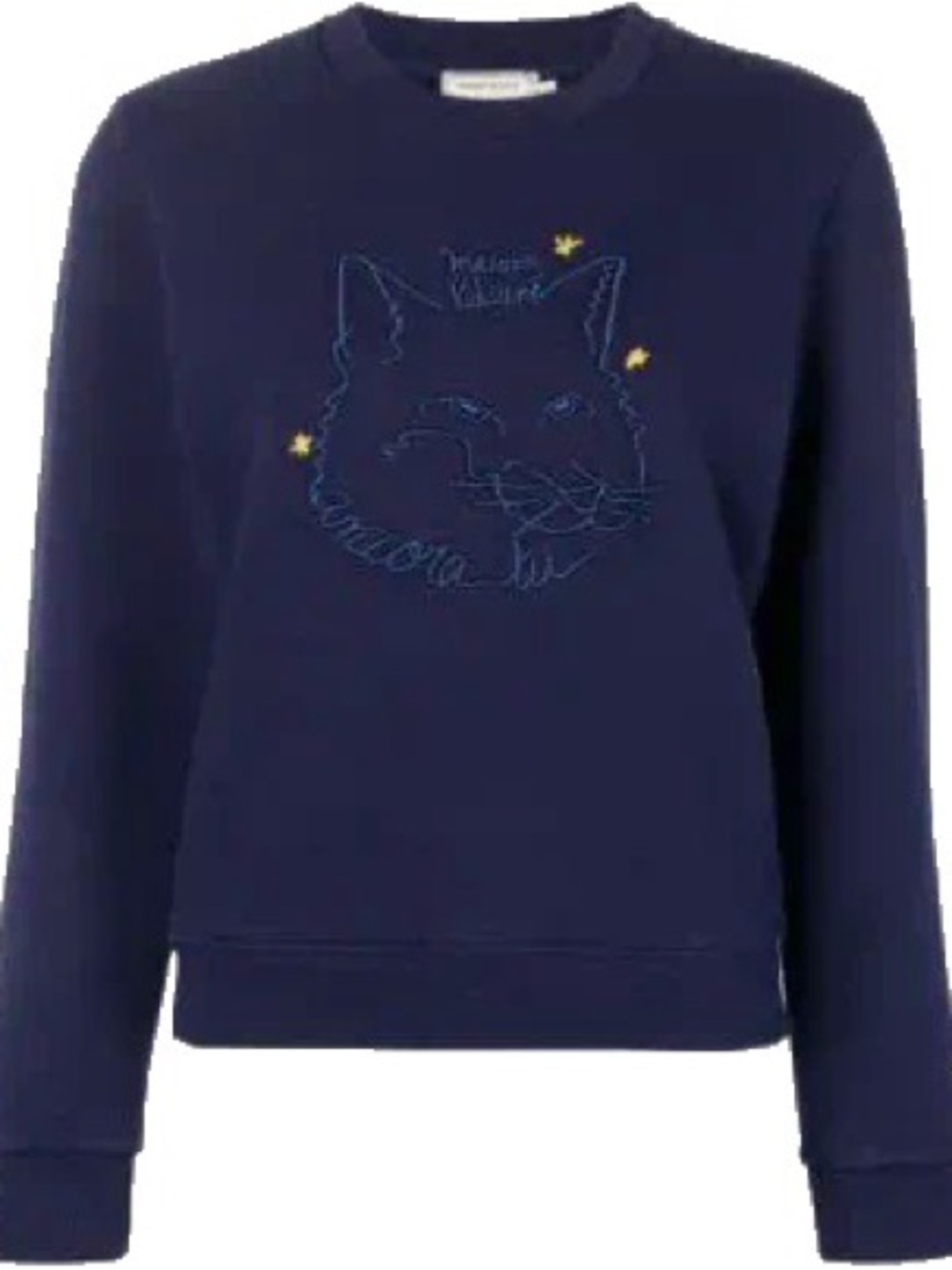 Maison Kitsune Navy Embroidered Fox Sweatshirt